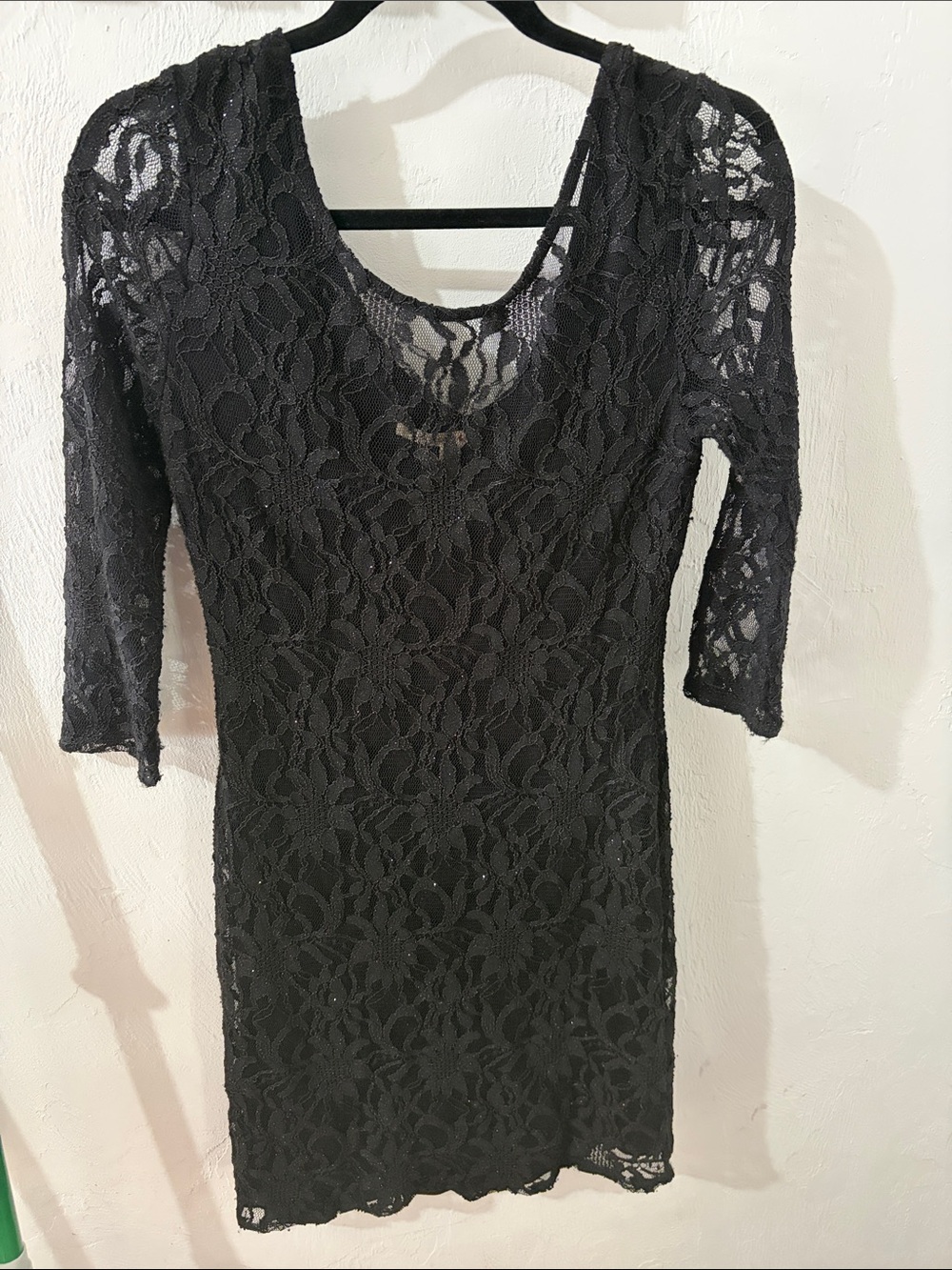 Chelsea & Violet Black Lace Long-Sleeve Sheath Dress
